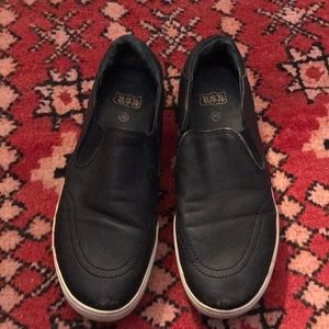 Ash Black Leather Platform Sneakers